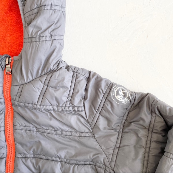 Michael Kors Boys Size 5T Light Down Full Zip Hooded Puffer Winter Jacket - Picture 3 of 10